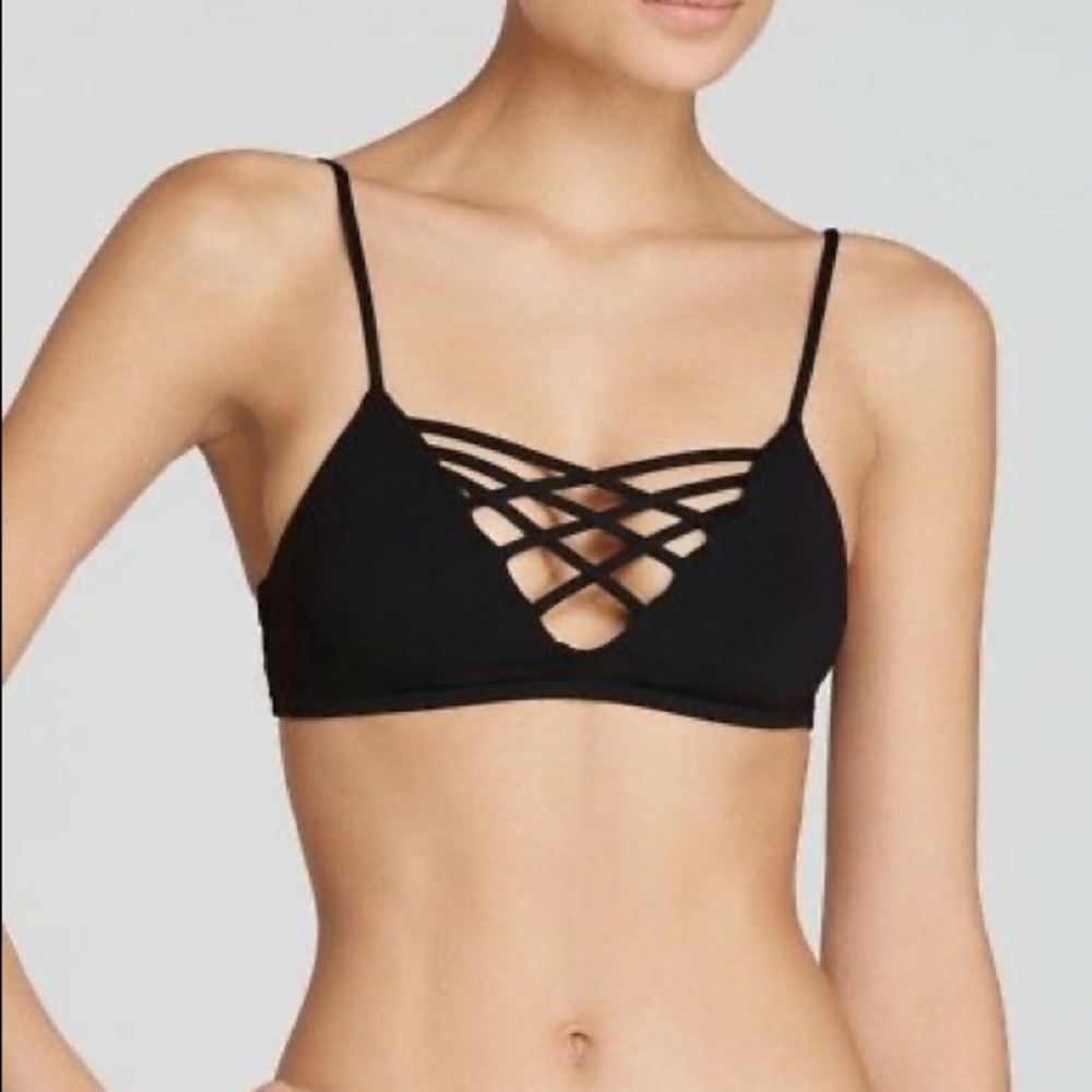 L Space Black Bikini Top Size Small